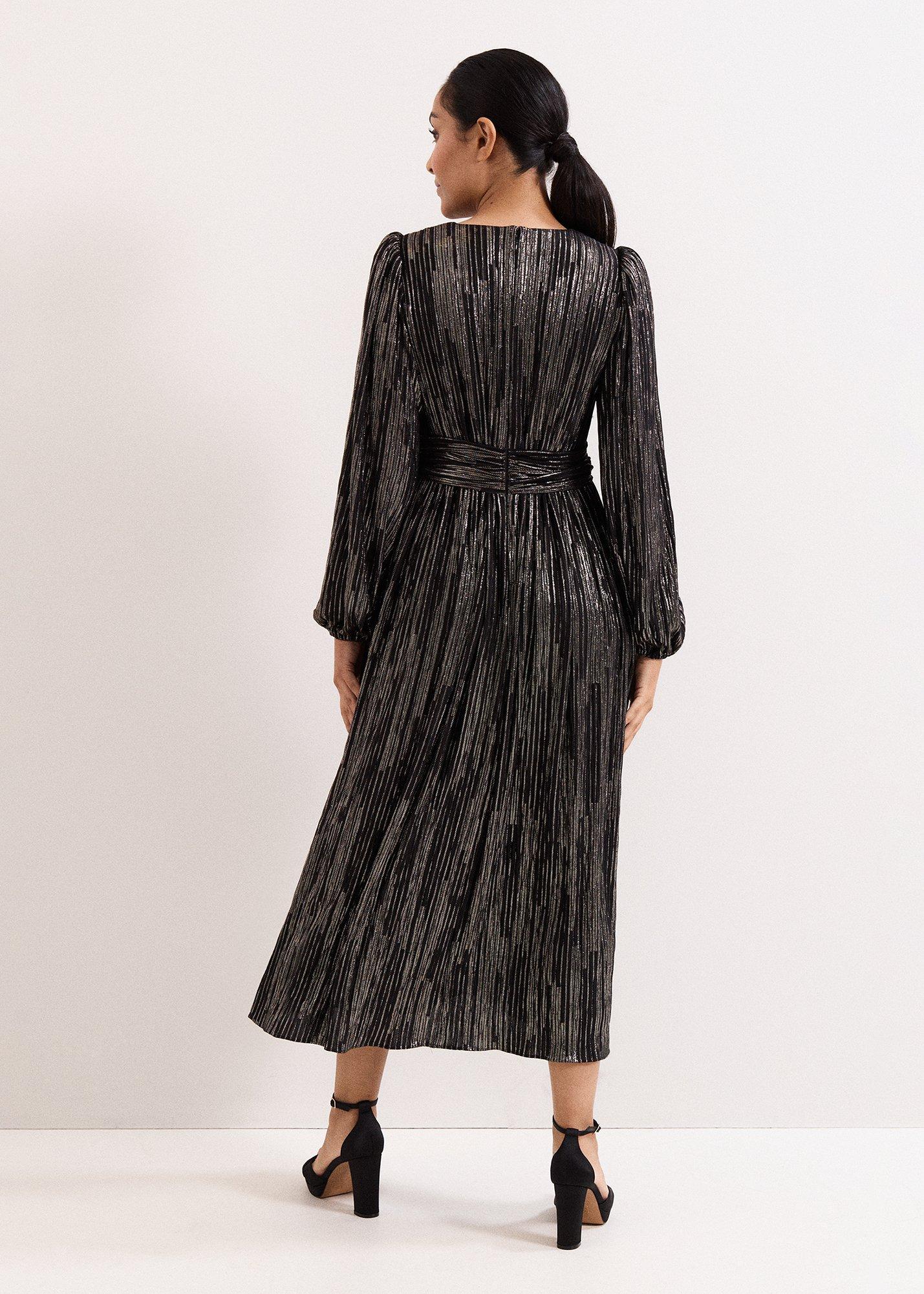 Petite Emre Stripe Midi Dress
