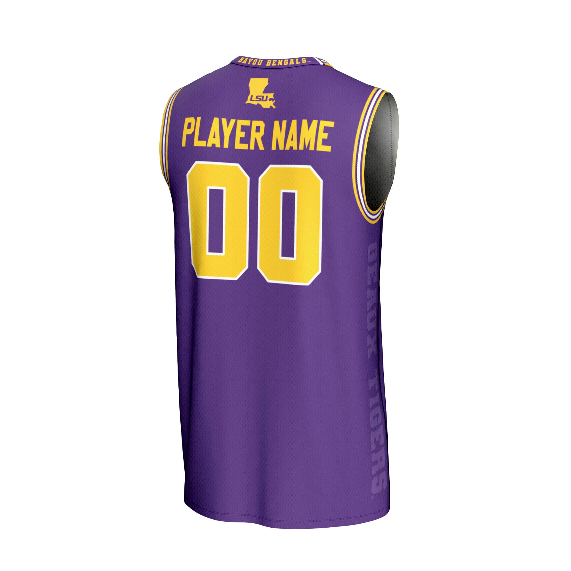 LSU Tigers GameDay Greats Youth NIL Pick-A-Player Men's Basketball Icon Print Lightweight Jersey - Purple