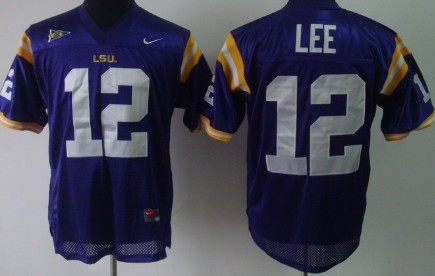 Men's LSU Bayou Bengals Purple 2024 college football Jarrett Lee #12