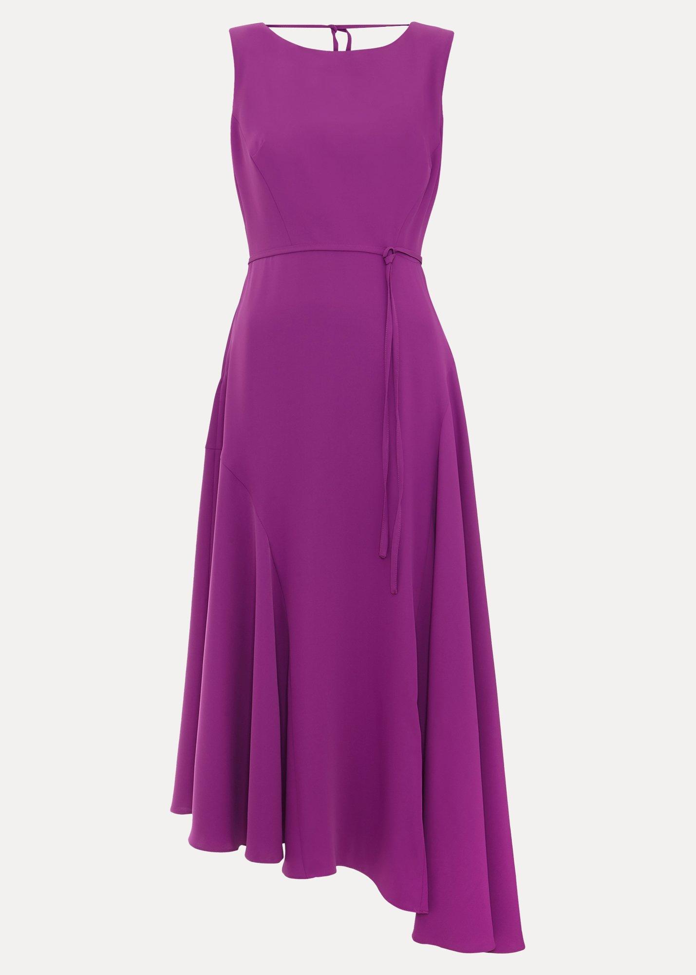 Maya Plain Asymmetric Midi Dress