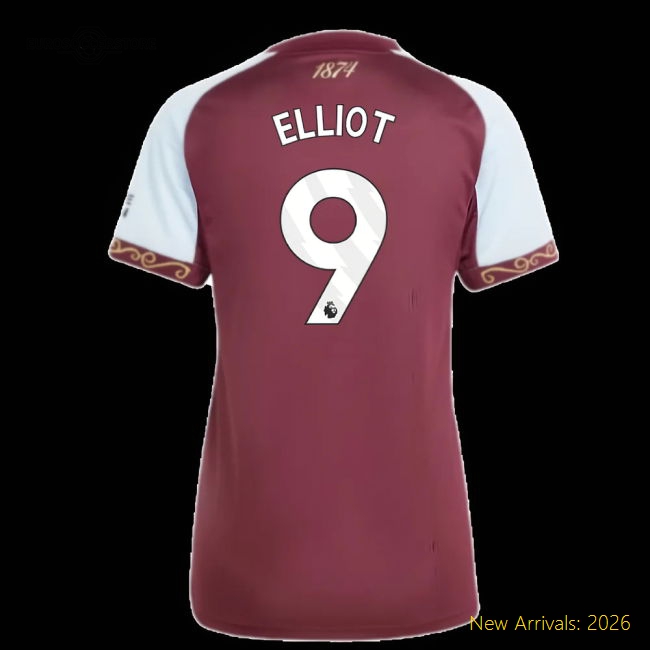 Comfortable Womens Aston Villa Elliot Jersey 2025-2026 Quick-dry