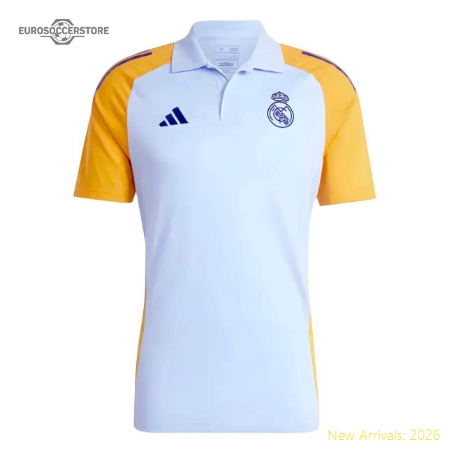 2024-2025 Madrid Real Madrid Polo Shirt (Glow Blue) Fan Edition