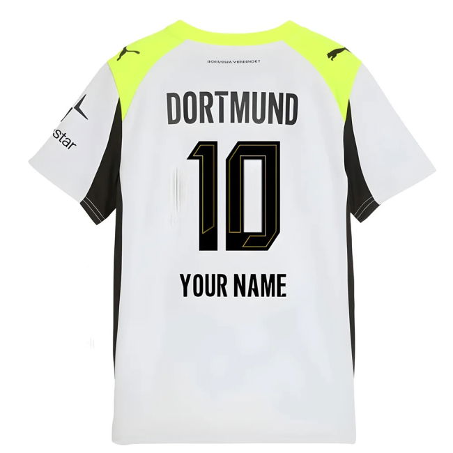 2025-2026 BVB Away Shirt - Kids (Your Name) Stretch Fabric