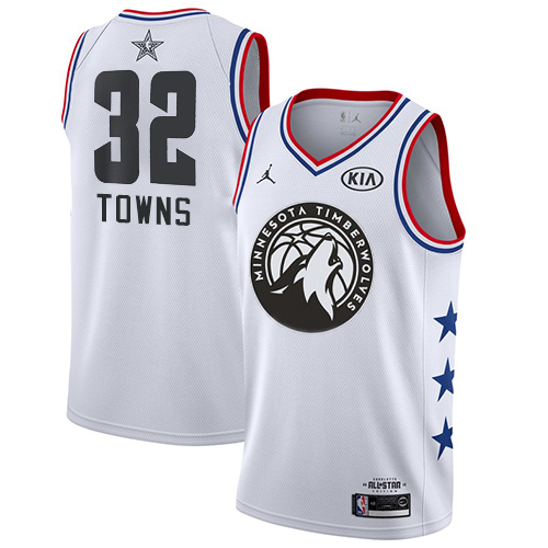 White Nike Minnesota Timberwolves #32 Jersey - Moisture-Wicking