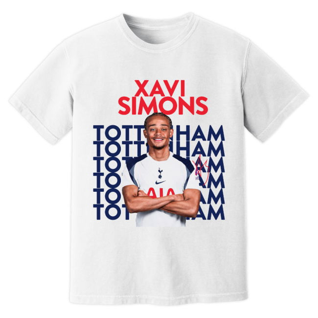 Spurs Authentic Xavi Simons Tottenham New Signing T-Shirt (White)