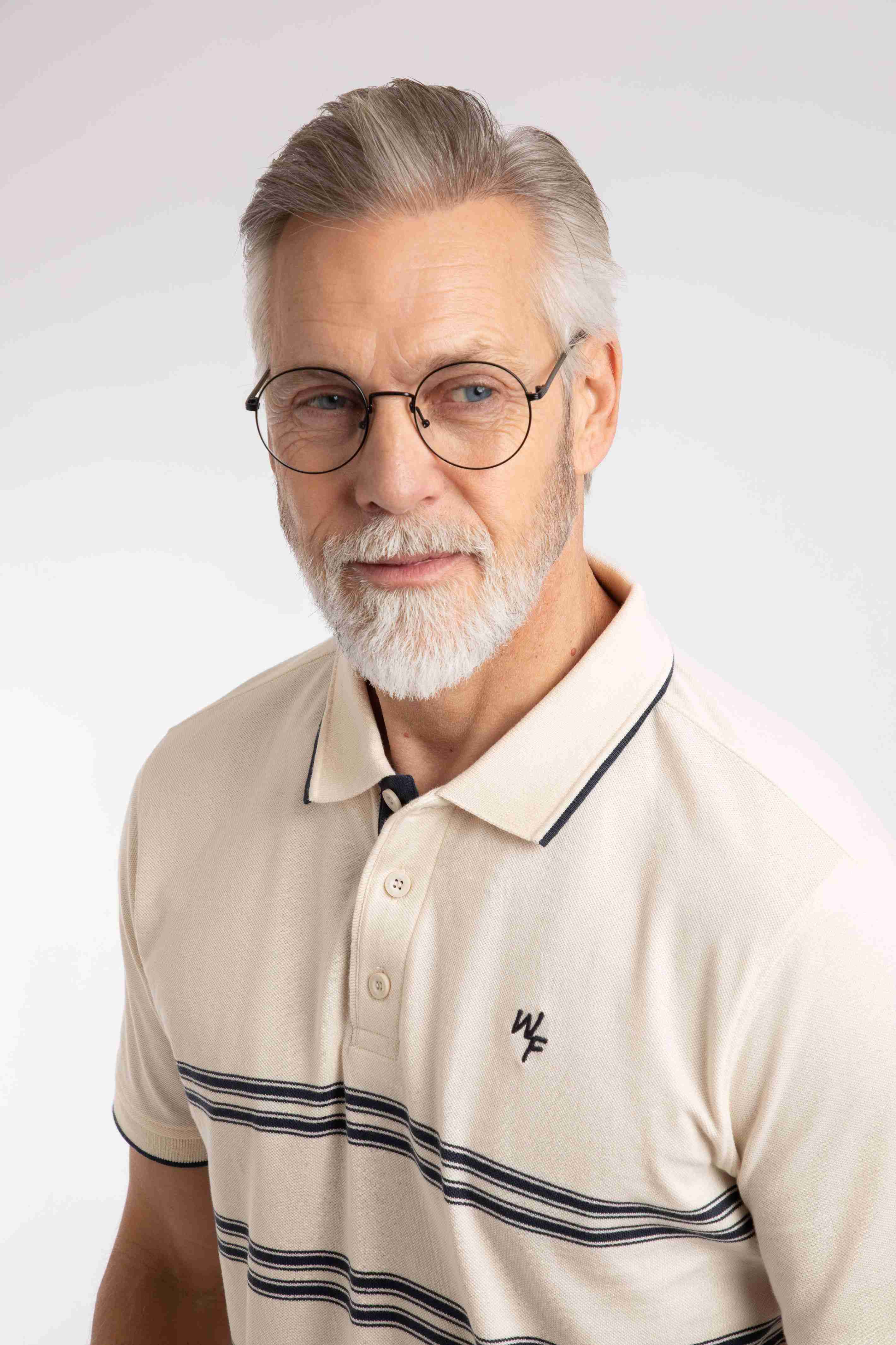 Bradbury Pique Stripe Polo Shirt Ecru