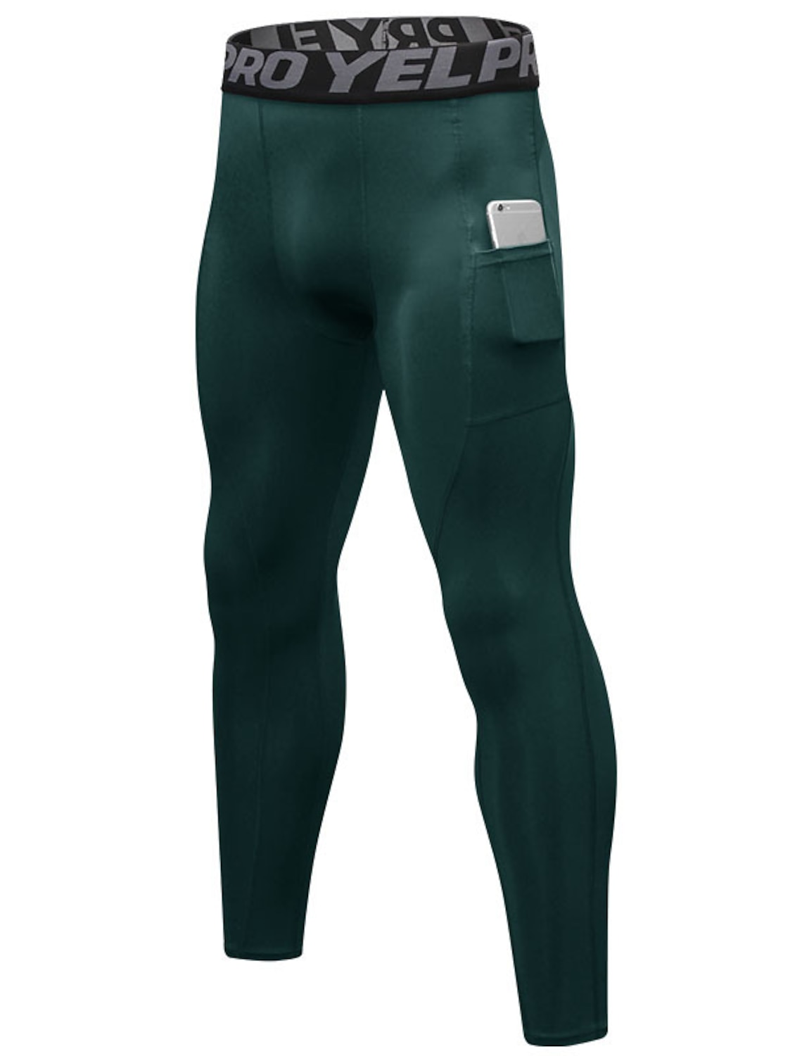 Men's Compression Pants Running Tights Leggings with Phone Pocket Base Layer Athletic Summer Spring Winter Spandex Quick Dry Sweat wicking Power Flex Breathable Gym Workout Running Fitness Skinny
