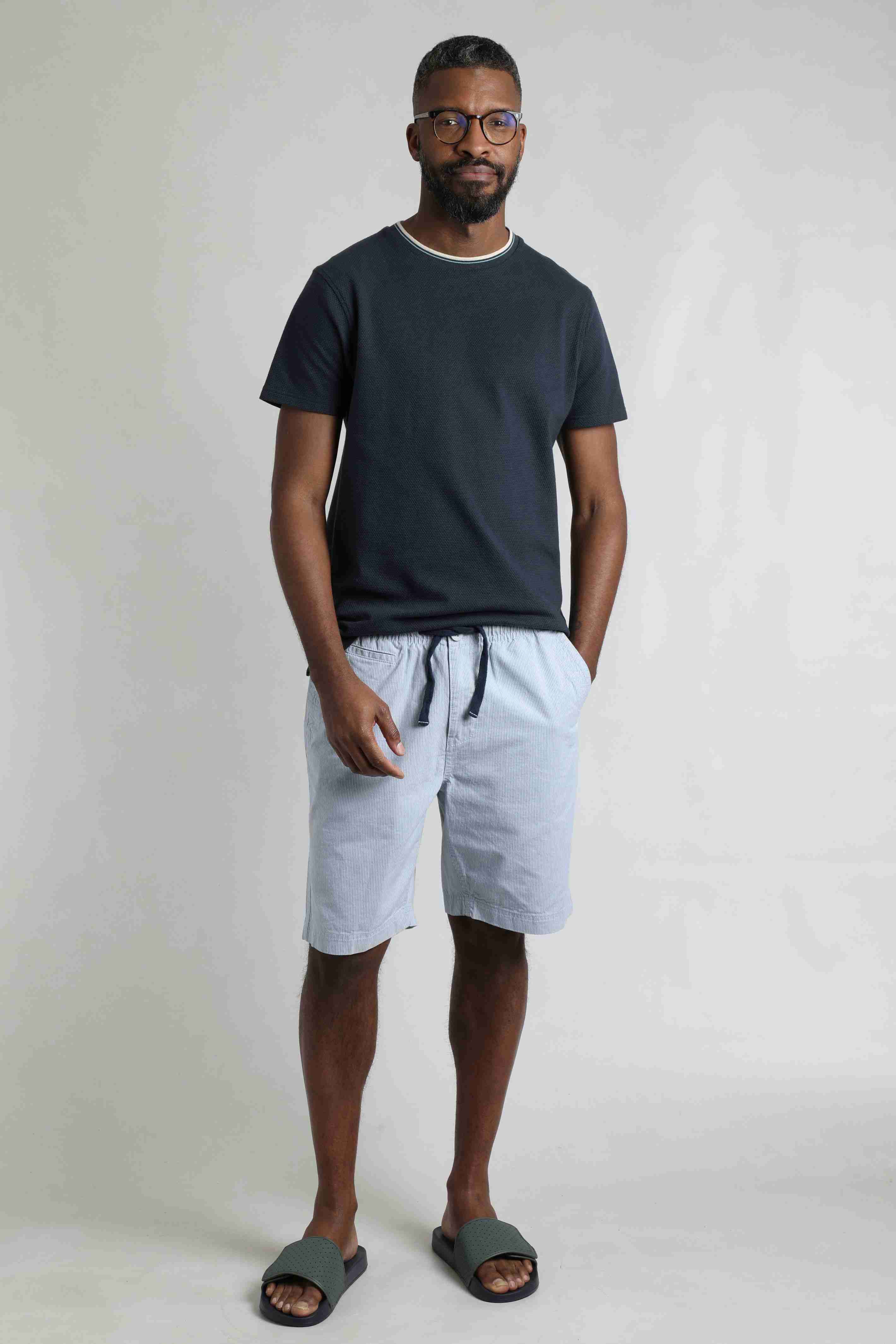 Dewey Stripe Shorts Ecru