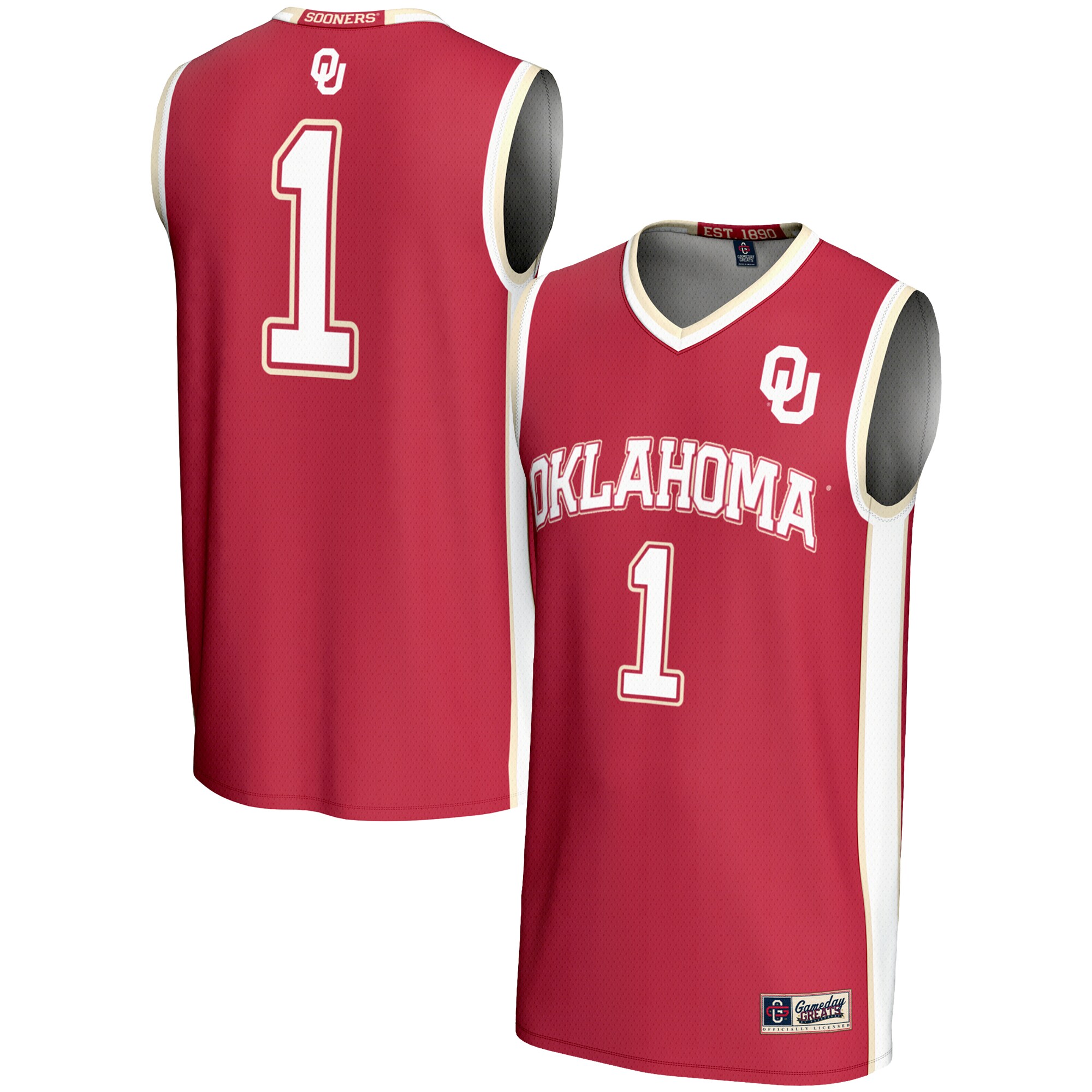 [DDG] Oklahoma Sooners GameDay Greats Youth Lightweight Basketball Jersey - Crimson
