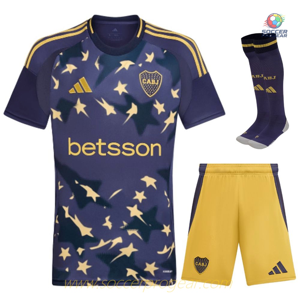 Boca Junior Third Kids Edition Soccer Uniform Team Jersey 2025-2026 Season