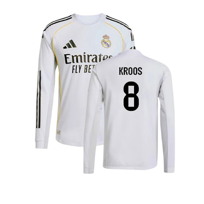 2025-2026 Home Shirt by Real Madrid Authentic Long Sleeve (Unisex
