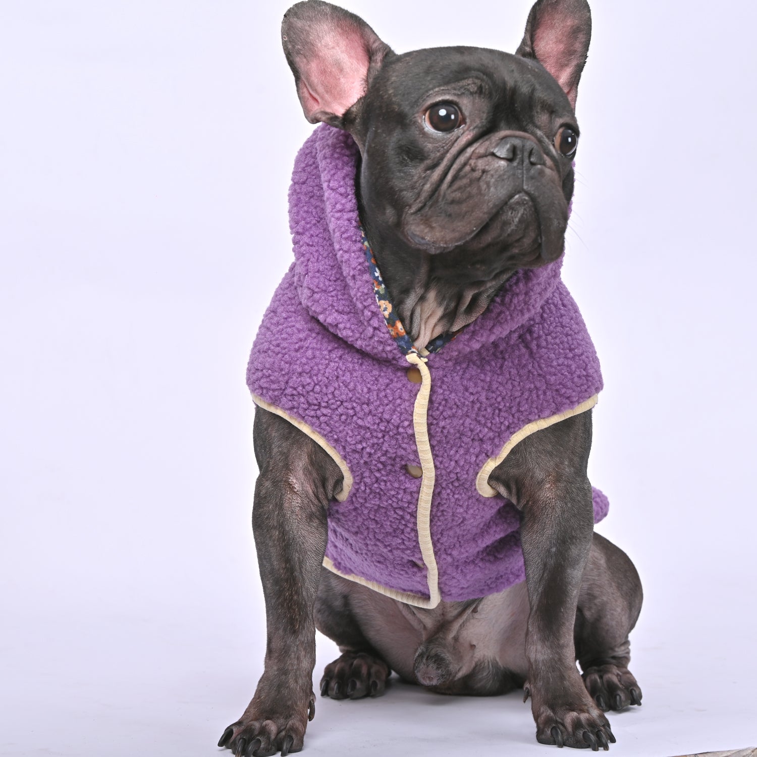 Inspired Warm Fleece Hooded Frenchie Winter Cloth V1 Outdoor Style