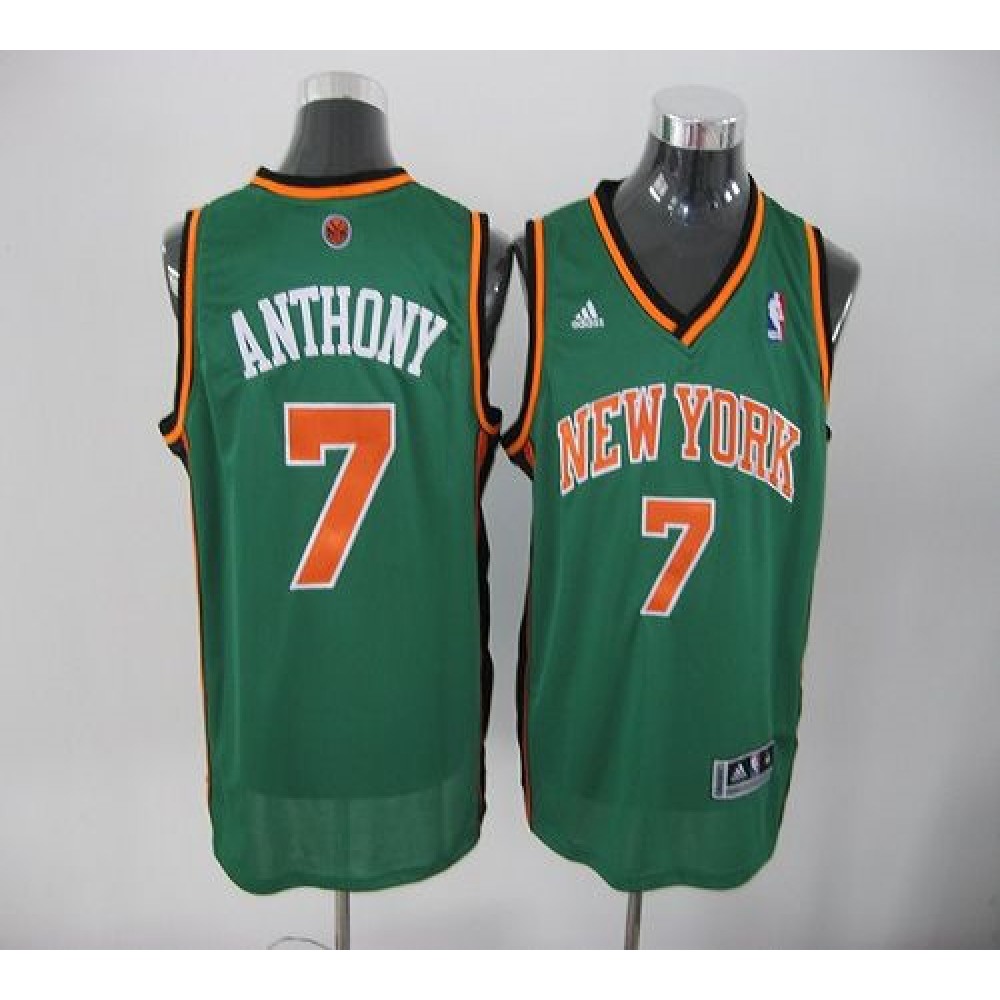 Professional Grade Men's Knicks #7 Carmelo Green Basketball Jersey