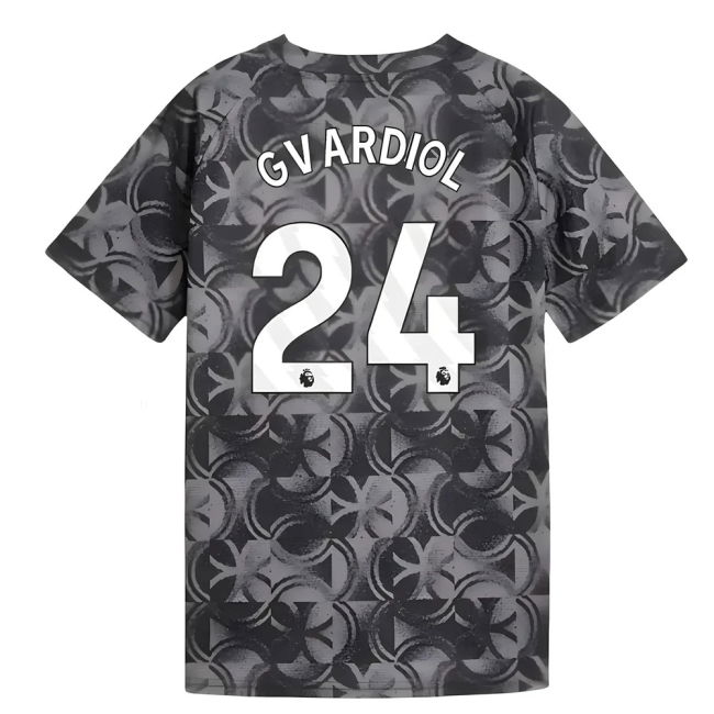 soccer jersey 2025-2026 Man City Warm Up Jersey (Black) - Kids (Gva...