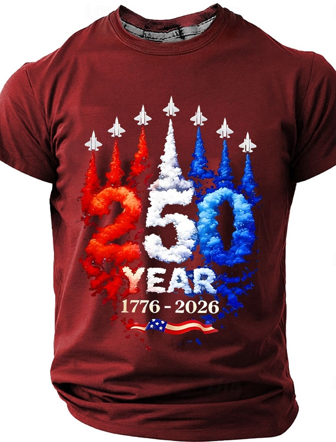 4th of July 2026 250th Men's Solid Color American US Flag T Shirt Short Sleeve T shirt 3D Print Crew Neck Shirt Vintage Retro Patriotic Daily Festival Blue Army Green 1 White Summer Spring Clothing