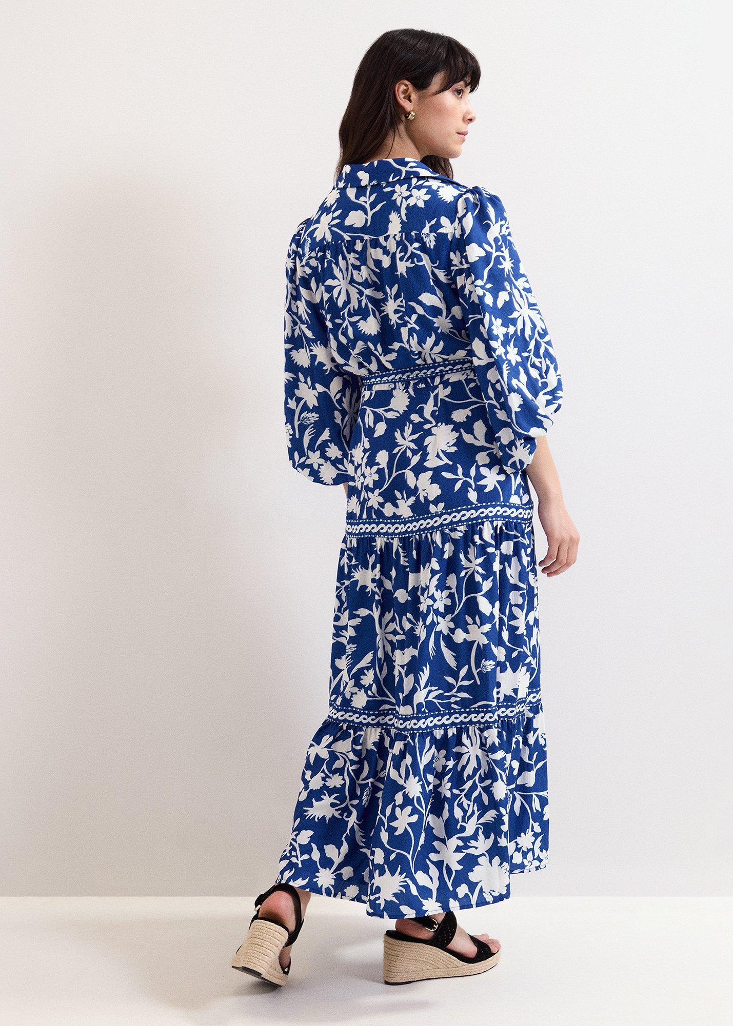 Petite Coralie Blue Midi Shirt Dress