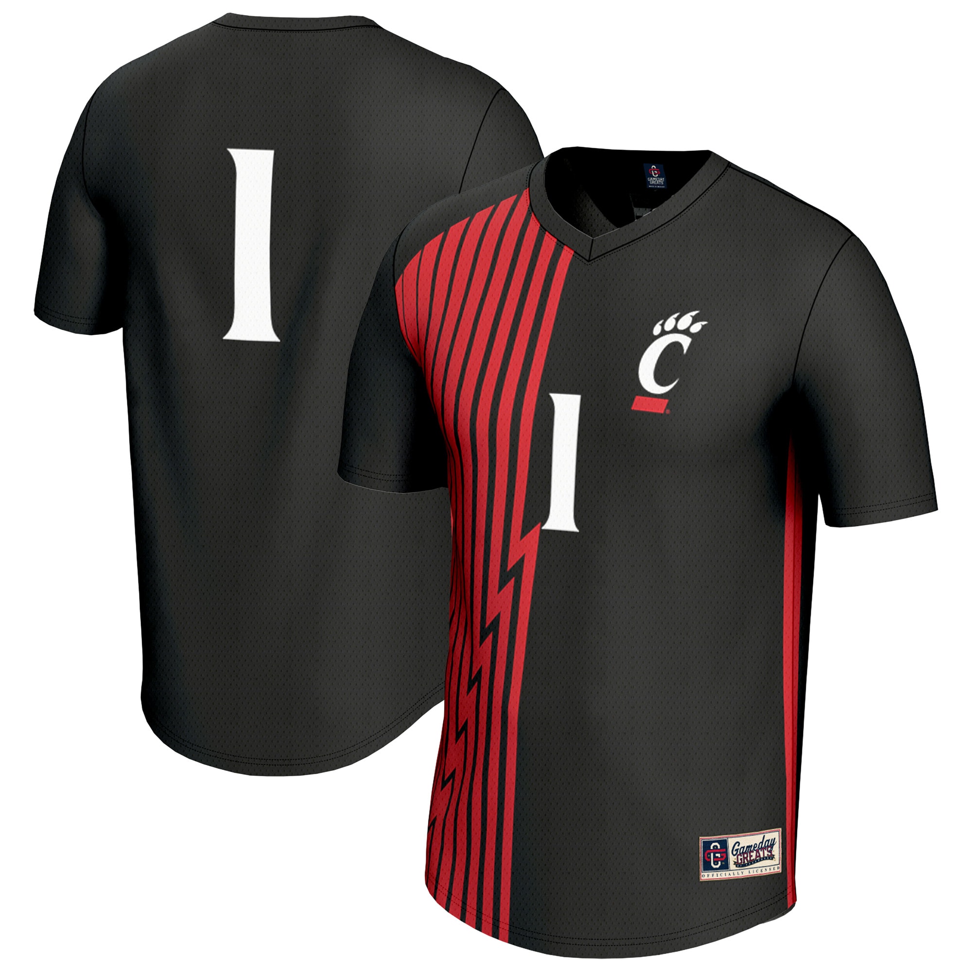 [LK] Women's Cincinnati Bearcats GameDay Greats Lightweight Collegiate Soccer Fashion Jersey - Black