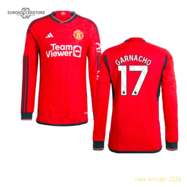 Man Utd Long Sleeve Home Kit 2023-2024 Match Replica Jersey