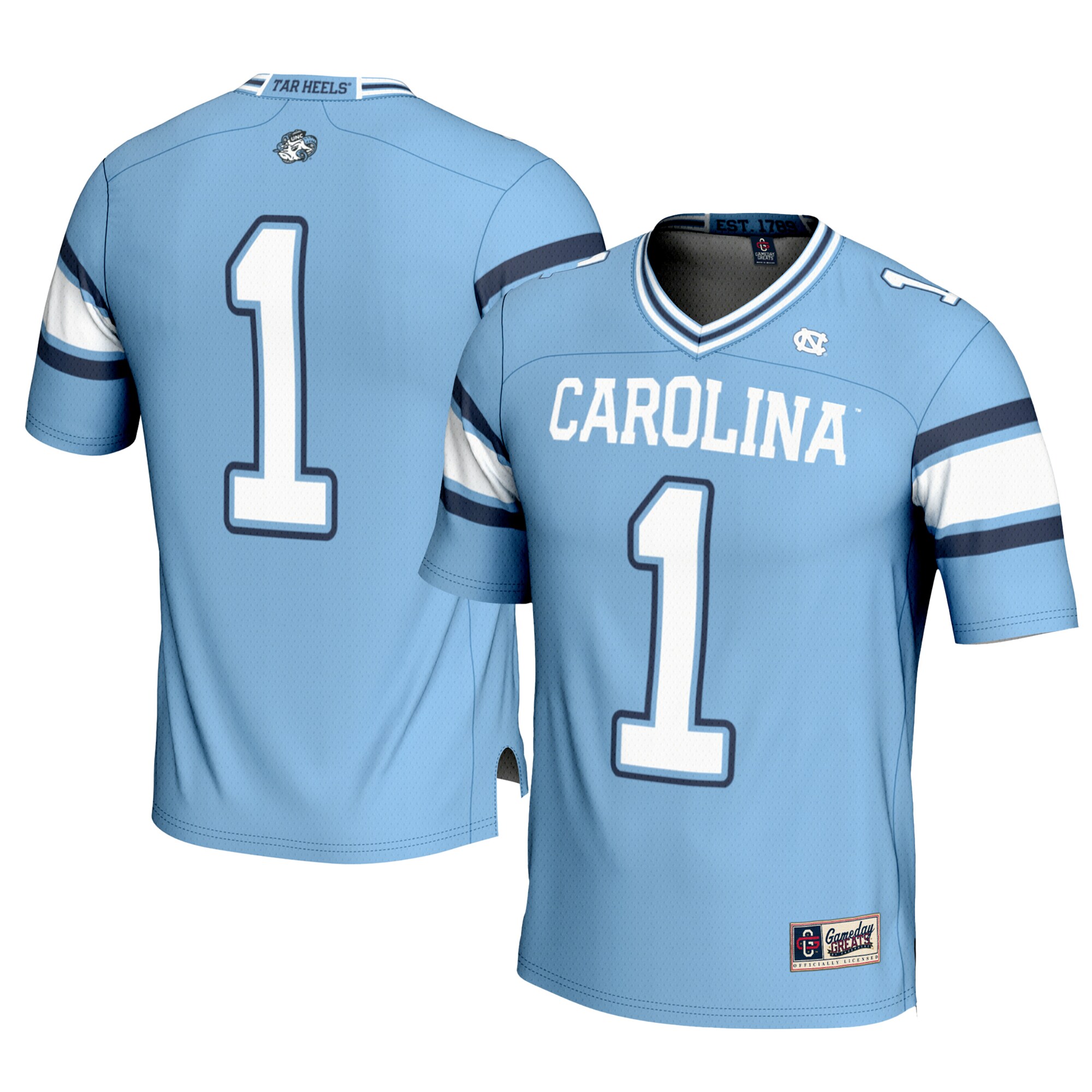 [DDG] North Carolina Tar Heels GameDay Greats Youth #1 Football Jersey - Carolina Blue