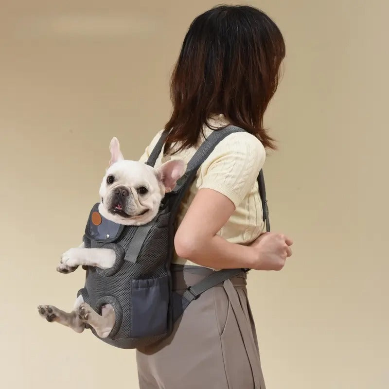 Durable Puppack French Bulldog Chest Carrier – Breathable Double-shou...