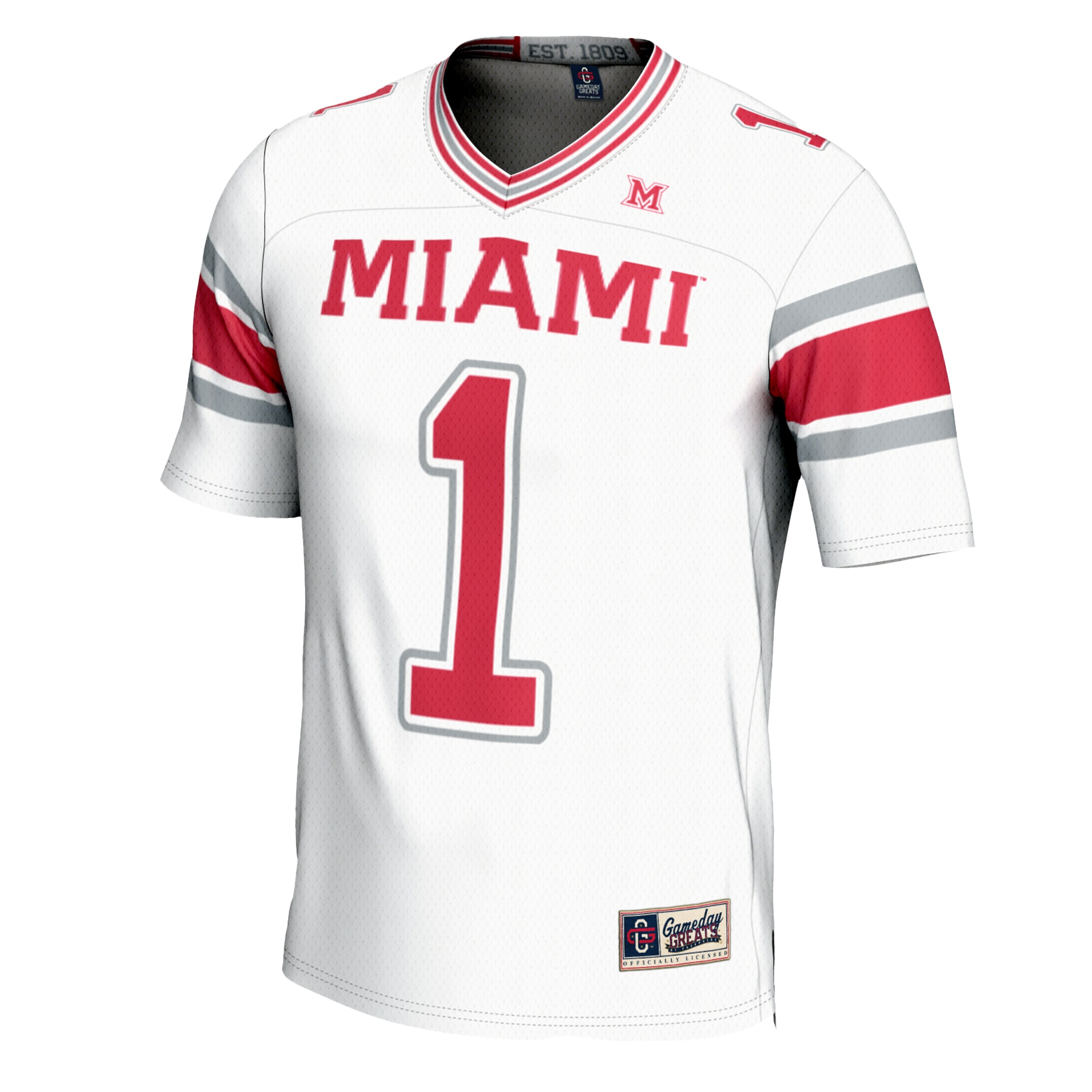 #1 Miami University RedHawks GameDay Greats Youth Football Jersey - White