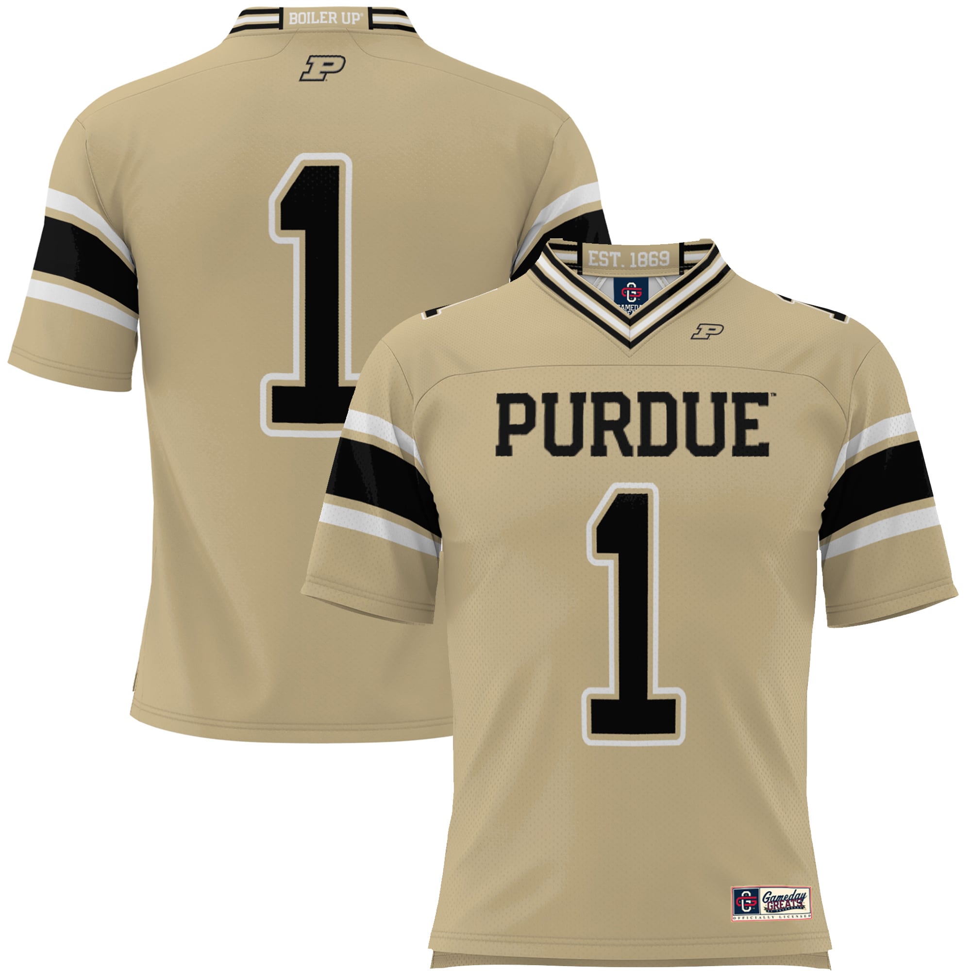 #1 Purdue Boilermakers GameDay Greats Endzone 2026 Season Football Jersey - Gold