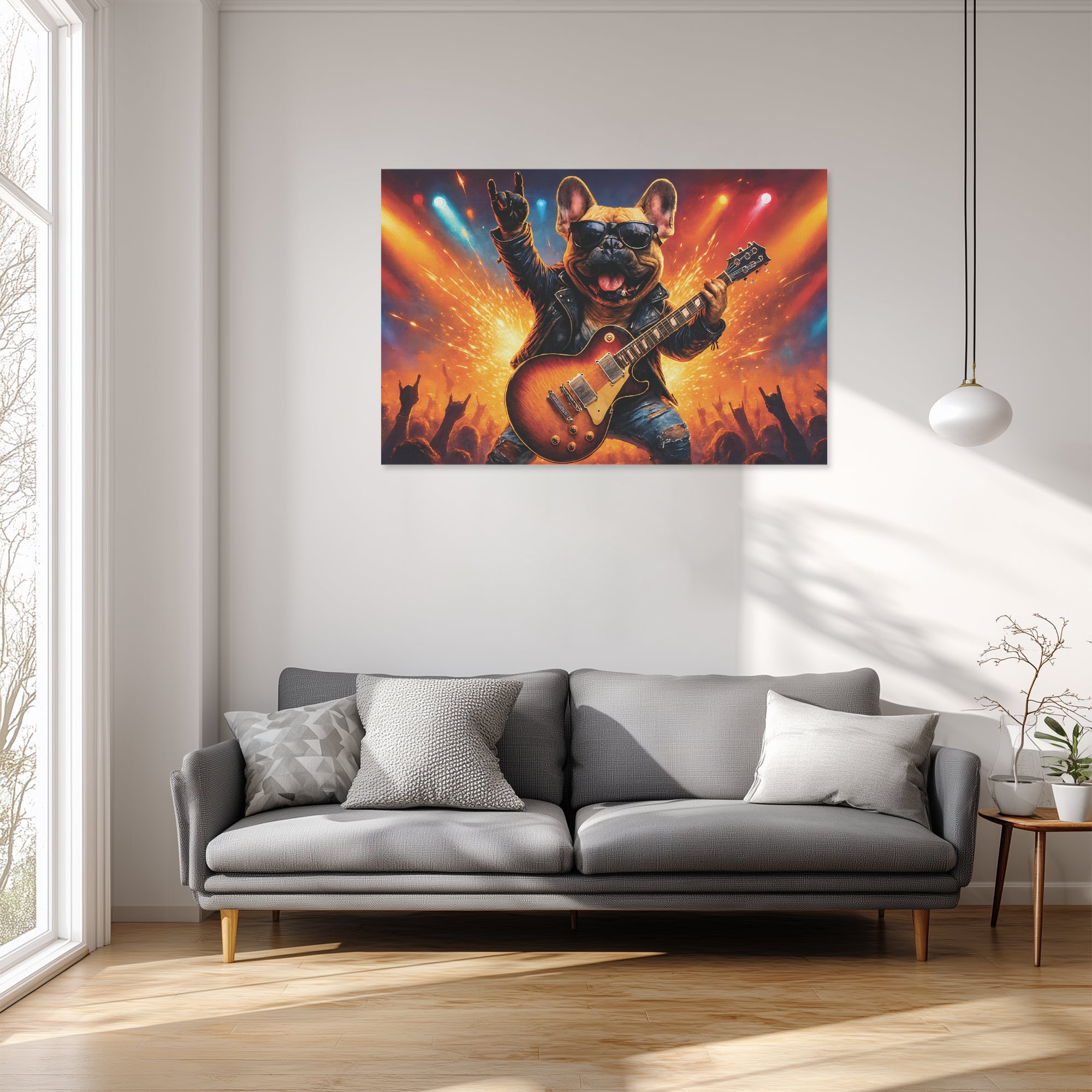 - French Bulldog Themed Adorable Frenchie Canvas Wall Art Outdoor Style