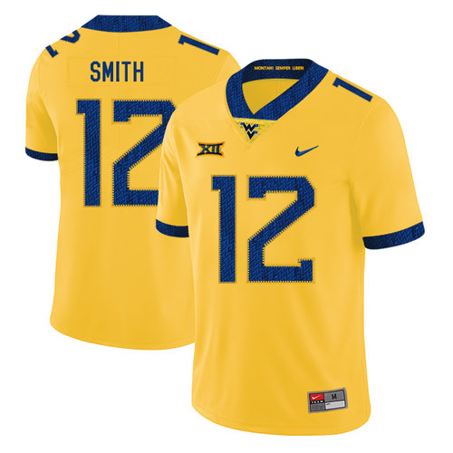 Men's None #12 Geno Smith Yellow 2024 match worn alternate jersey