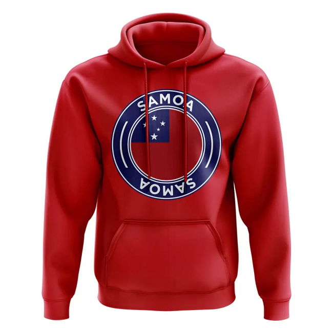 Jersey Samoa Football Badge Hoodie (Red) Quality Premium