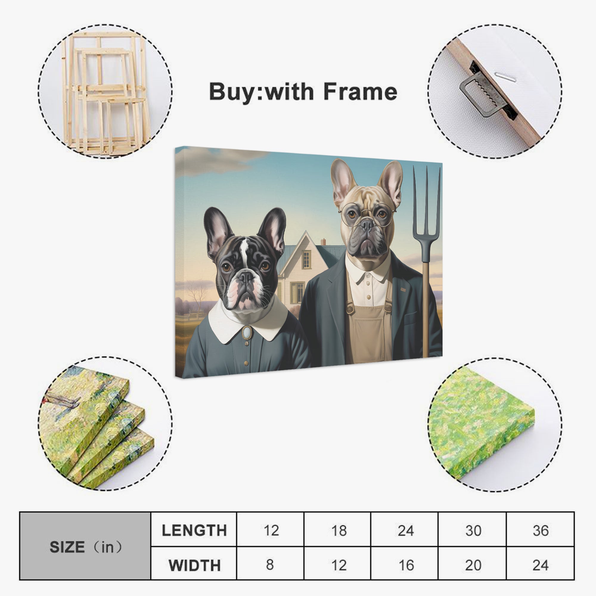 Margaret - Adorable Frenchie canvas Wall Art