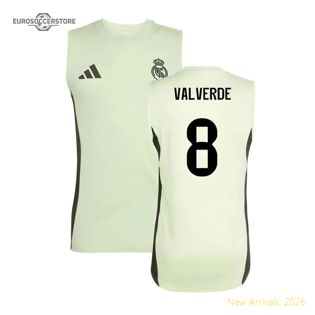 Supporter 2025-2026 Real Madrid Sleeveless Training Jersey (Almost Lime) (Valverde