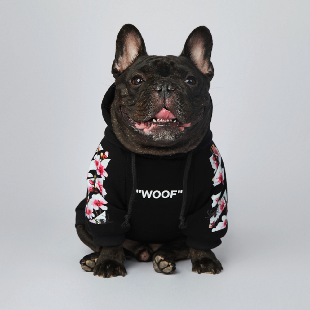 - French Bulldog Themed French Bulldog Woof Hoodie V2 Indoor Comfort