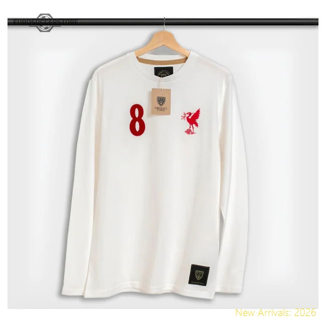 Authentic Official Steven Gerrard The Bird White 8 Long Sleeves