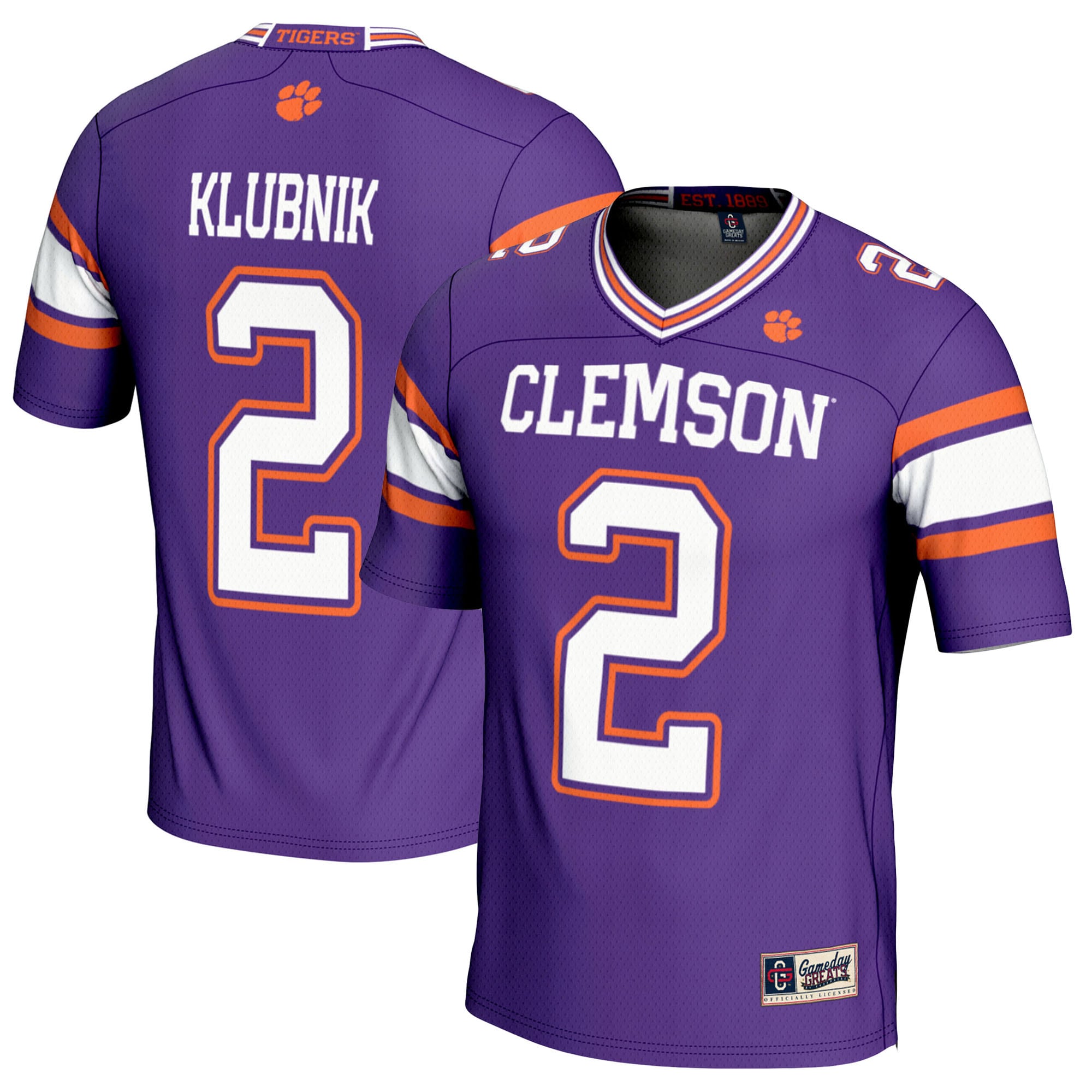 [NJP] Cade Klubnik Clemson Tigers GameDay Greats NIL Player Football Jersey - Purple