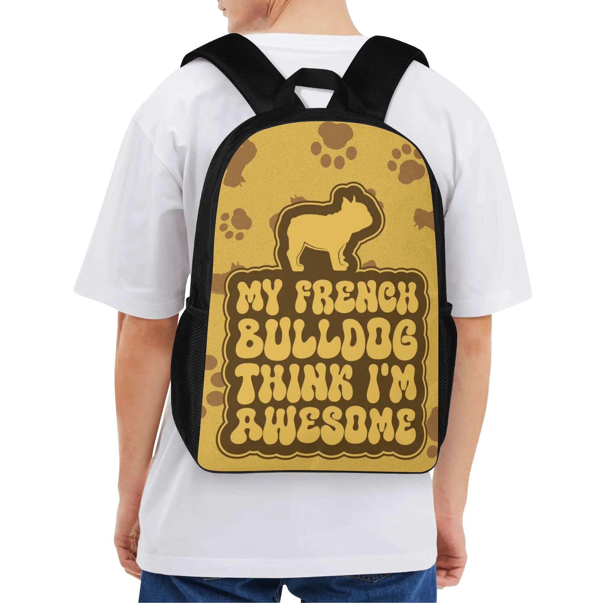 Frenchie-Fan Archie - 17 Inch Backpack for French Bulldog Lovers