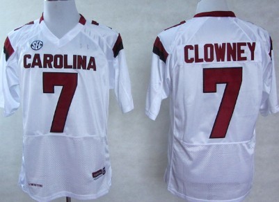 Men's None White 2013 embroidered Jadeveon Clowney #7 authentic Jersey