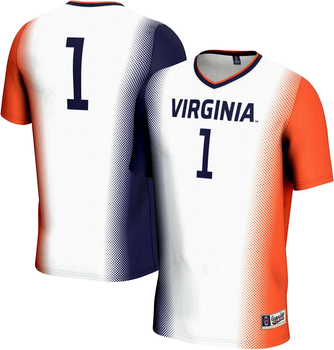 [LK] Virginia Cavaliers GameDay Greats Unisex Lightweight Women's Soccer Jersey - White/Navy/Orange