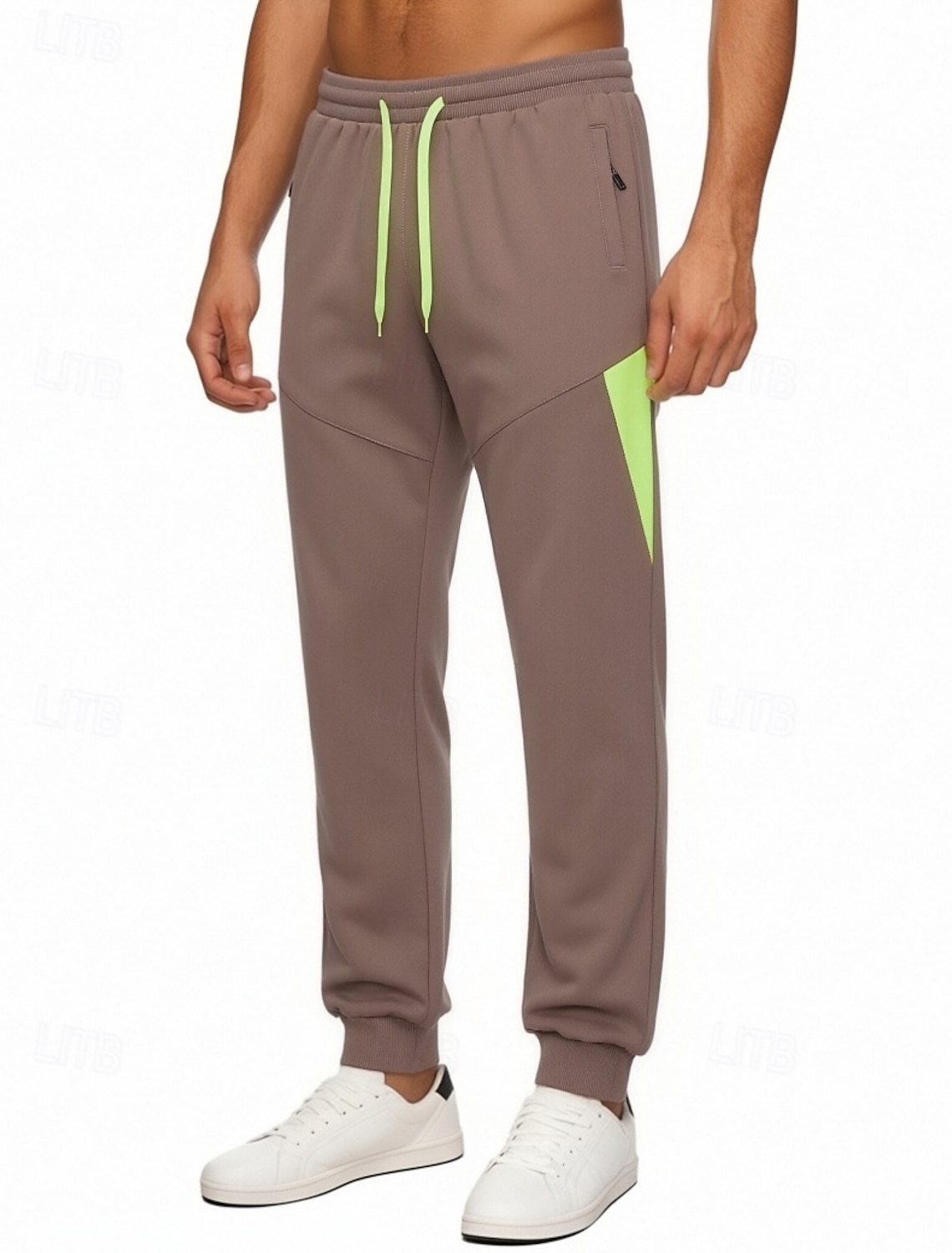 Men's Trousers Casual Pants Quick-dry Pants Drawstring Pocket Elastic Waist Color Block Lightweight Breathable Daily Outdoor Holiday Fashion Classic Style Blue Black Micro-elastic