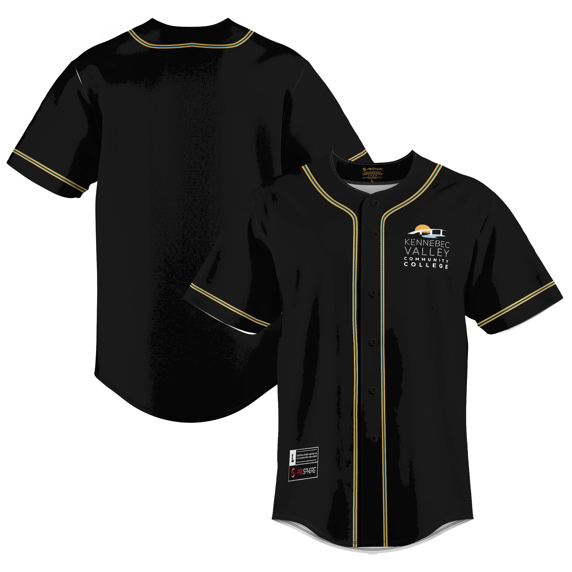 [DDG] Women's Kennebec Valley Community College GameDay Greats Lightweight Baseball Jersey - Black