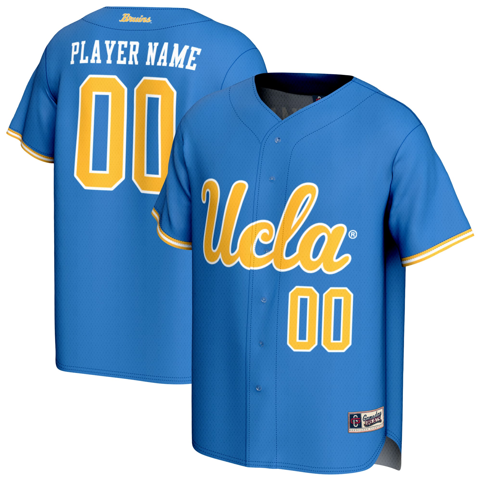 UCLA Bruins GameDay Greats Unisex Lightweight Collegiate Baseball NIL Pick-A-Player Fashion Jersey - Blue