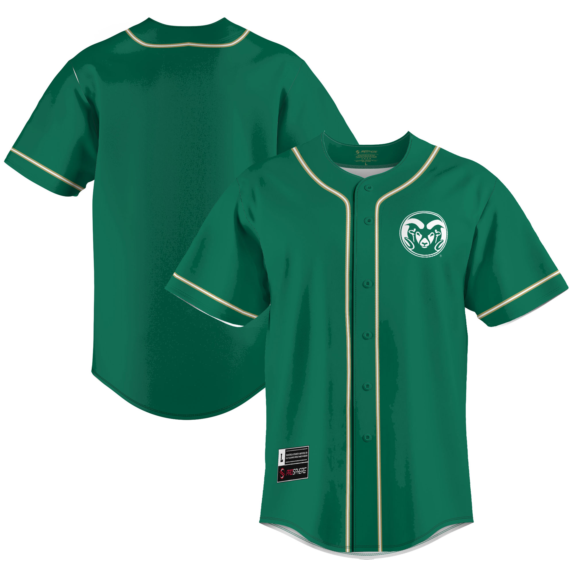 [NJP] Colorado State Rams GameDay Greats Lightweight Baseball Jersey - Green