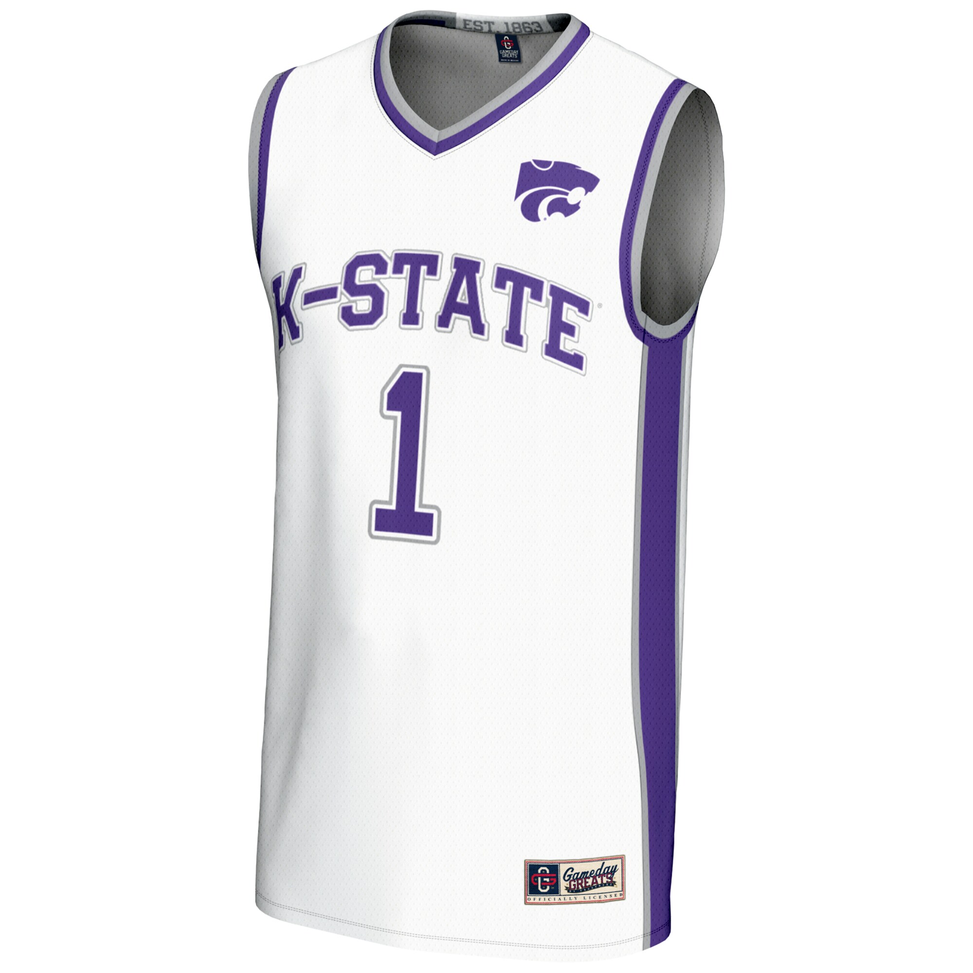 [DDG] Kansas State Wildcats GameDay Greats Lightweight Basketball Jersey - White