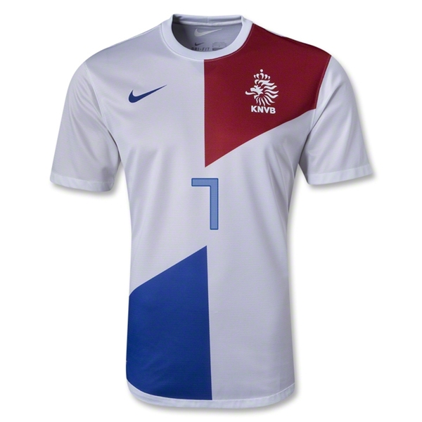 2013 Netherlands 7 KUYT Away White Jersey Shirt - Official Replica
