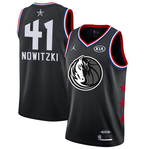 Authentic Mavs #41 Dirk Nowitzki 2019 Icon NBA Swingman Jersey Black