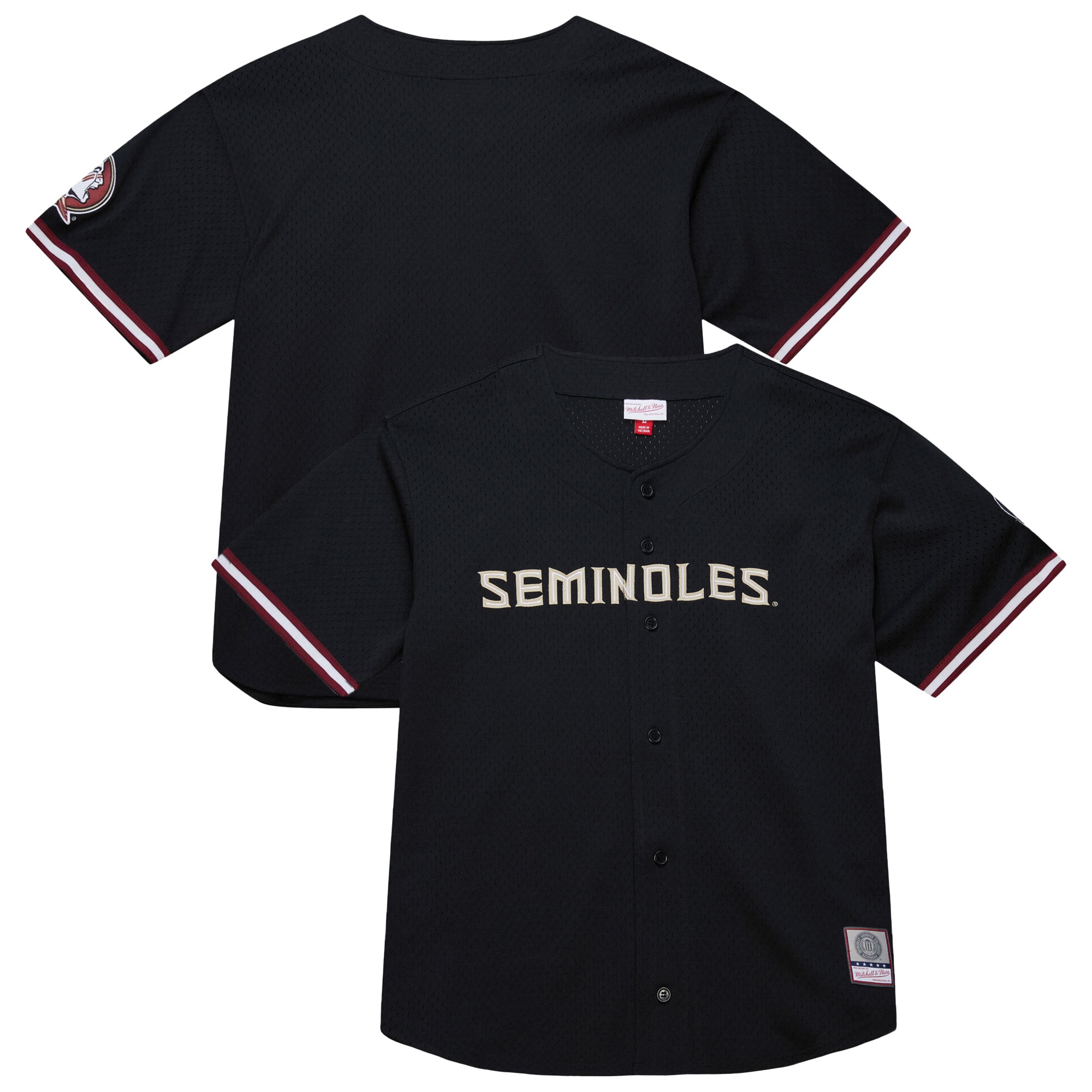 [NJP] Florida State Seminoles On The Clock Full-Button Fashion Jersey - Black