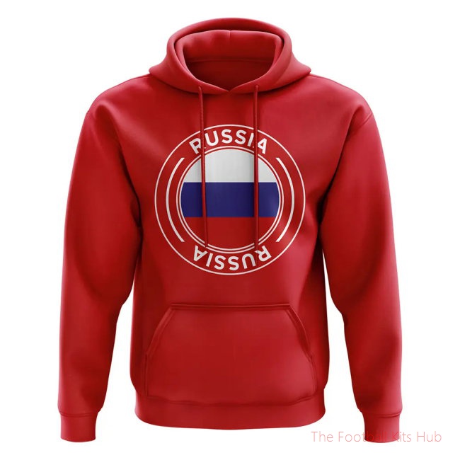 Men Russia Football Badge Hoodie (Red)