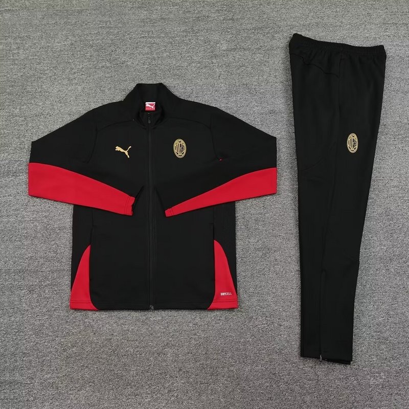 High Performance AC Milan 2425 Black Full Zipper Jacket