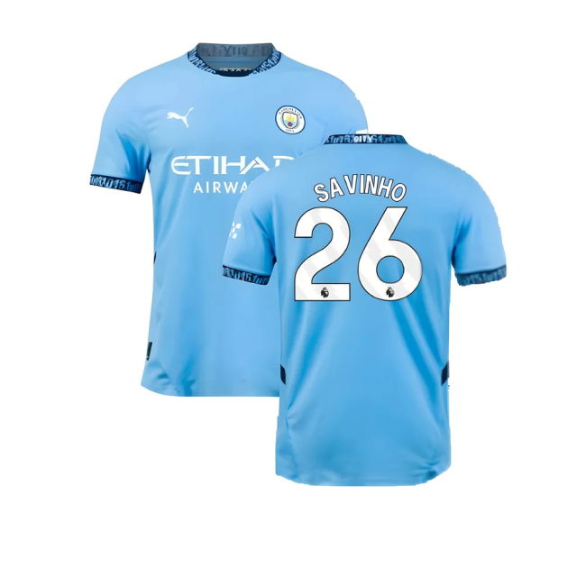 Man City 2024-20 Home Football Shirt Savinho (26) M S