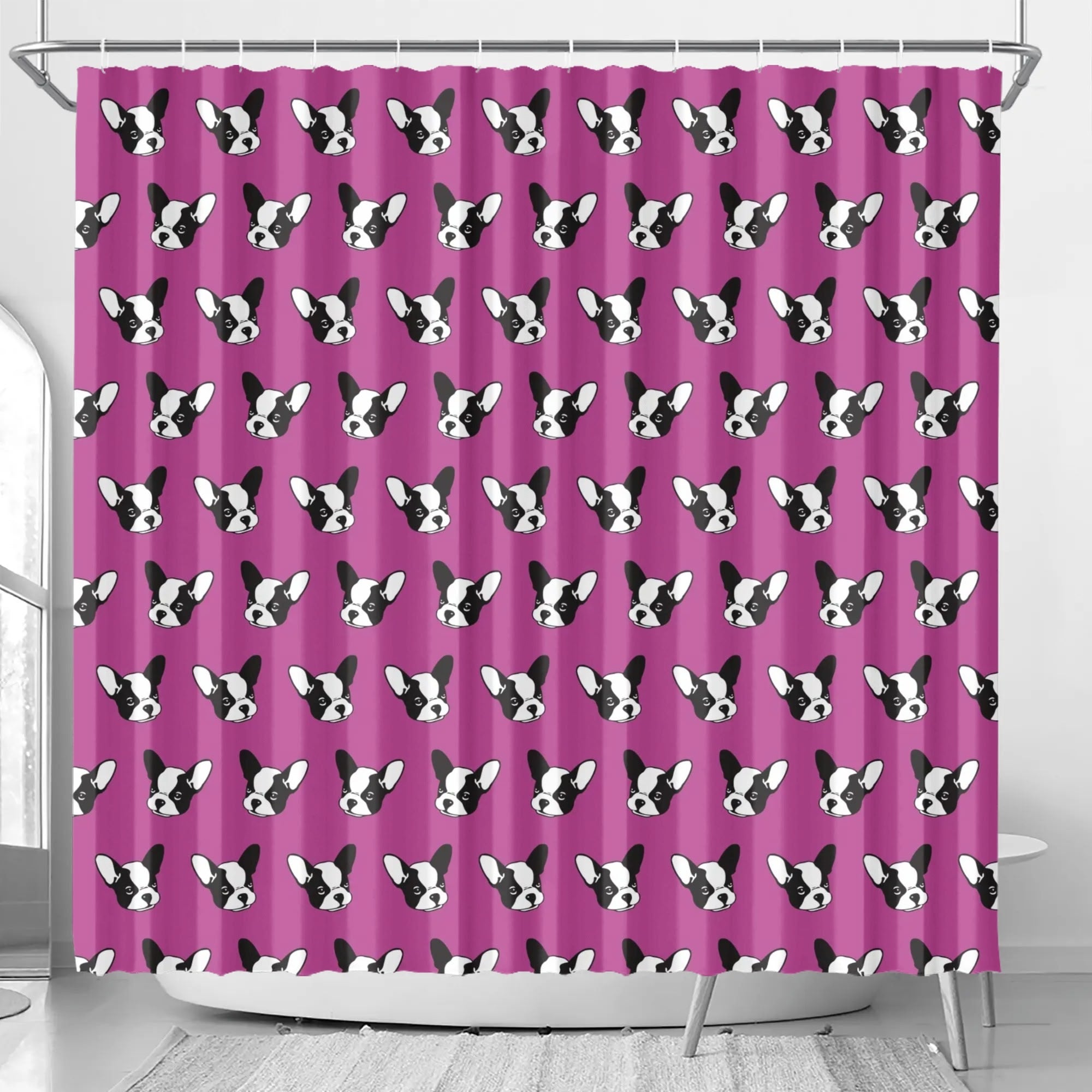 French Bulldog Thunder Shower Curtain For Frenchie Lovers Durable Dog Item