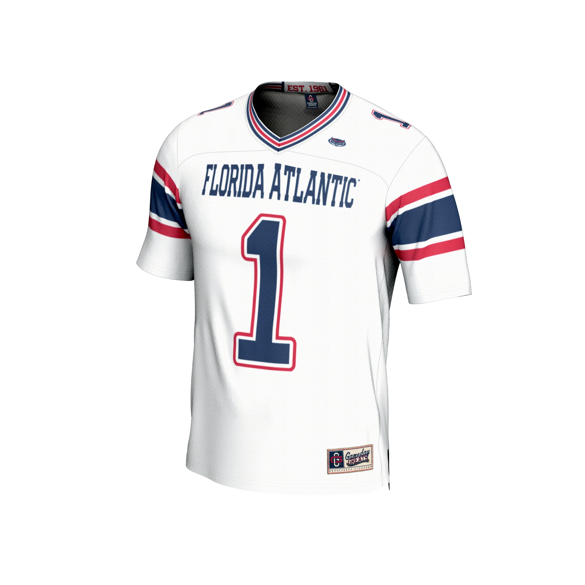 #1 Florida Atlantic Owls GameDay Greats Unisex Lightweight 26/27 Football Jersey - White